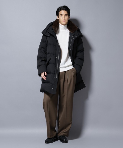 西川ダウン(R)」フェイクファーカラーサージロングダウン（ダウン