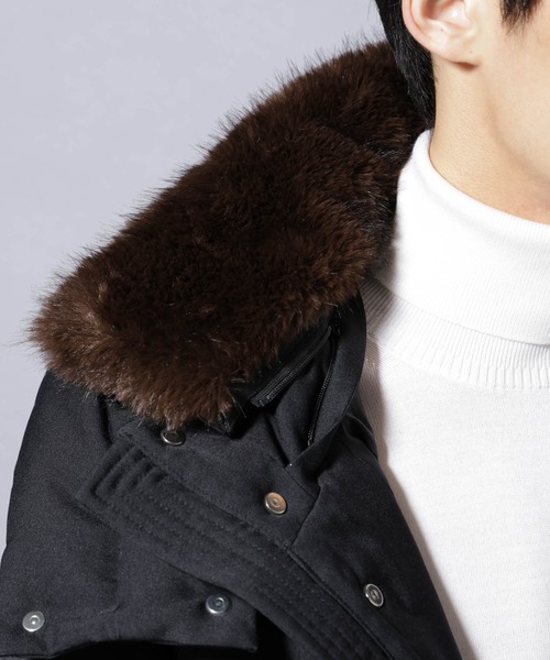 NANO universe(ナノユニバース)の「「西川ダウン(R)」フェイクファーカラーサージロングダウン(ダウンジャケット/コート・メンズ・ブラック/ネイビー・L/M/S)」の17枚目の写真