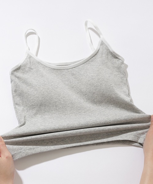 Lace Ladies(レースレディース)の「配色 パイピング カップ付き ベーシック キャミソール(キャミソール・レディース・ブラック/ホワイト/グレー/ピンク・FREE)」の16枚目の写真
