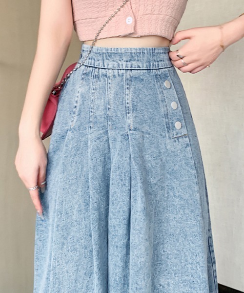 ブルーレーベルクレストブリッジ★デニム風ロングスカート★38 デニムワイドパンツ（パンツ）｜BLUE LABEL CRESTBRIDGE(ブルー