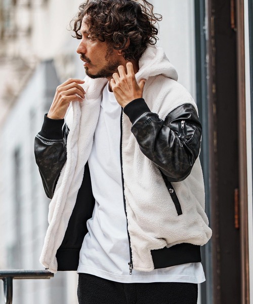 MidiUmi フーデッドダブルジップブルゾンhooded blouson NO ID.（ノーアイディー） ブルゾン アウター 「NO ID.」Multi Pocket