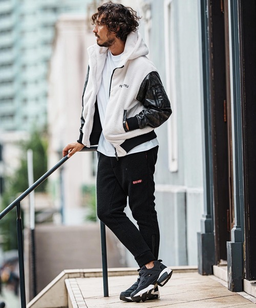 felkod(フィルコッド)の「mj11047-Synthetic Leather Combination Boa Hooded Blouson フーデッドブルゾン(F25F030)(ブルゾン・メンズ・ブラック/ホワイト×ブラック・S/M/L)」の7枚目の写真