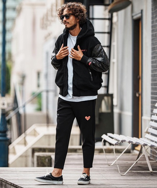 felkod(フィルコッド)の「mj11047-Synthetic Leather Combination Boa Hooded Blouson フーデッドブルゾン(F25F030)(ブルゾン・メンズ・ブラック/ホワイト×ブラック・S/M/L)」の16枚目の写真