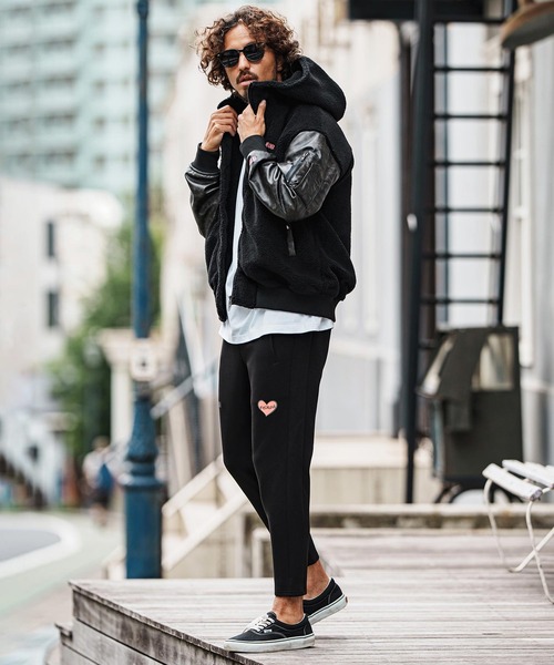 felkod(フィルコッド)の「mj11047-Synthetic Leather Combination Boa Hooded Blouson フーデッドブルゾン(F25F030)(ブルゾン・メンズ・ブラック/ホワイト×ブラック・S/M/L)」の17枚目の写真
