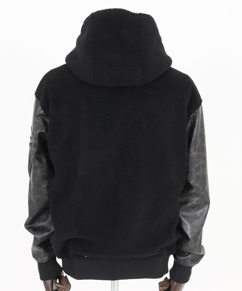 felkod(フィルコッド)の「mj11047-Synthetic Leather Combination Boa Hooded Blouson フーデッドブルゾン(F25F030)(ブルゾン・メンズ・ブラック/ホワイト×ブラック・S/M/L)」の22枚目の写真