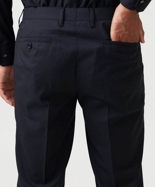 MICHEL KLEIN HOMME   （ミッシェルクランオム）の「【セットアップ】チェック柄スラックスパンツ（スラックス・メンズ・ブラック・MEDIUM/LARGE/X-LARGE）」の9枚目の写真