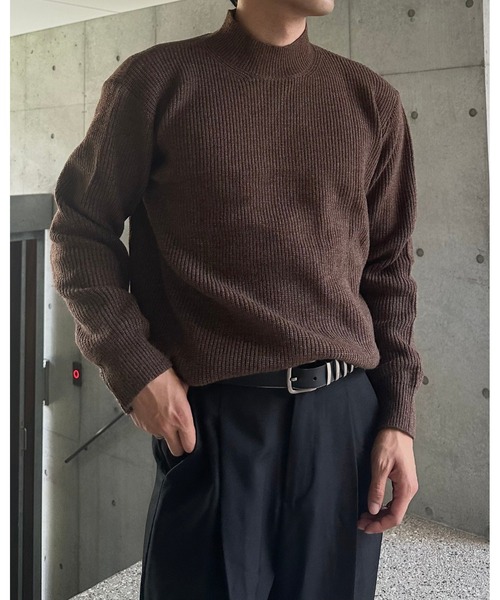 Otte(オッテ)の「クラシックハーフネックニット(ニット/セーター・メンズ・グレー/ブラック/カーキ/ブラウン・MEDIUM/LARGE/X-LARGE)」の1枚目の写真