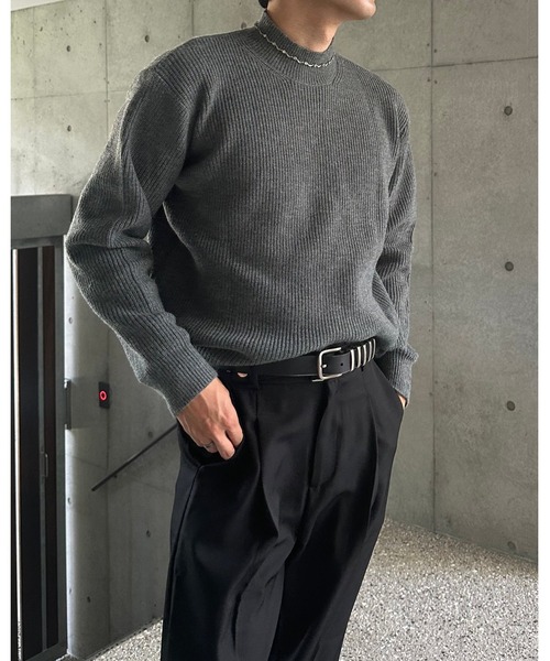 Otte(オッテ)の「クラシックハーフネックニット(ニット/セーター・メンズ・グレー/ブラック/カーキ/ブラウン・MEDIUM/LARGE/X-LARGE)」の15枚目の写真