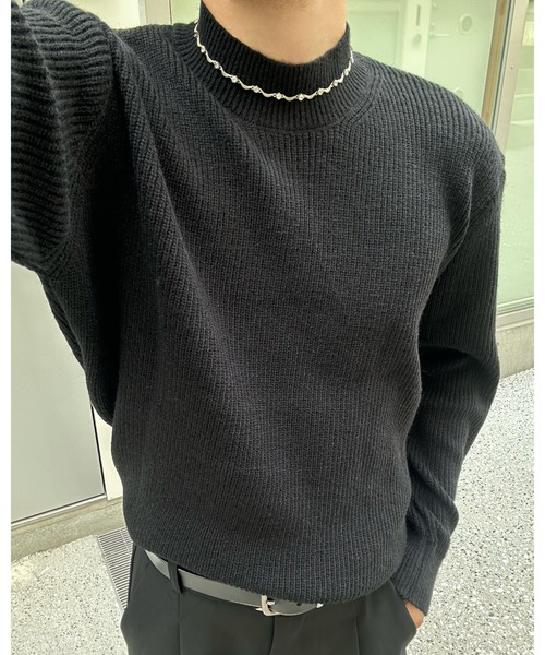 Otte(オッテ)の「クラシックハーフネックニット(ニット/セーター・メンズ・グレー/ブラック/カーキ/ブラウン・MEDIUM/LARGE/X-LARGE)」の6枚目の写真