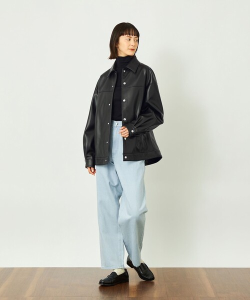 MACKINTOSH PHILOSOPHY(マッキントッシュ フィロソフィー)の「GREY LABEL 【HARLTON(ハールトン)】フェイクレザー(ブルゾン・レディース・ブラウン系その他5/ブラック・2/6)」の3枚目の写真