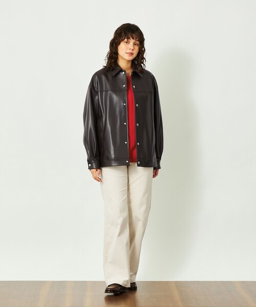 MACKINTOSH PHILOSOPHY(マッキントッシュ フィロソフィー)の「GREY LABEL 【HARLTON(ハールトン)】フェイクレザー(ブルゾン・レディース・ブラウン系その他5/ブラック・2/6)」の4枚目の写真