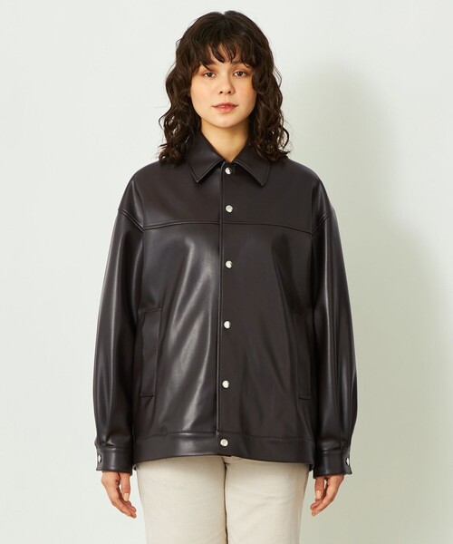 MACKINTOSH PHILOSOPHY(マッキントッシュ フィロソフィー)の「GREY LABEL 【HARLTON(ハールトン)】フェイクレザー(ブルゾン・レディース・ブラウン系その他5/ブラック・2/6)」の6枚目の写真