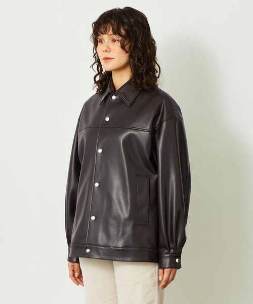 MACKINTOSH PHILOSOPHY(マッキントッシュ フィロソフィー)の「GREY LABEL 【HARLTON(ハールトン)】フェイクレザー(ブルゾン・レディース・ブラウン系その他5/ブラック・2/6)」の7枚目の写真