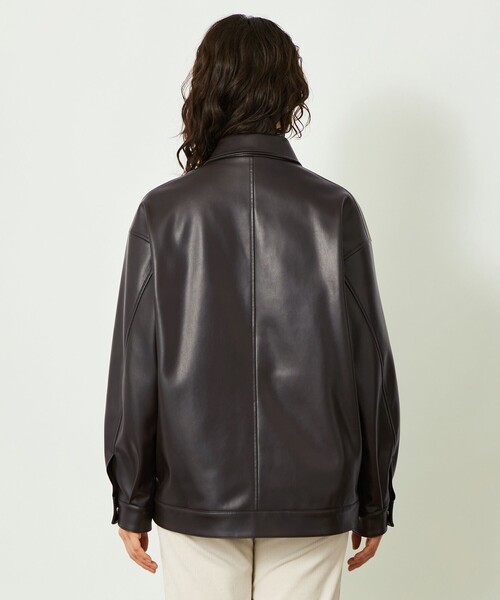 MACKINTOSH PHILOSOPHY(マッキントッシュ フィロソフィー)の「GREY LABEL 【HARLTON(ハールトン)】フェイクレザー(ブルゾン・レディース・ブラウン系その他5/ブラック・2/6)」の8枚目の写真