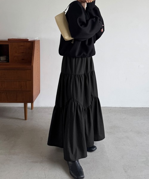 junoah(ジュノア)の「バイアス切替ティアードスカート(スカート・レディース・ダークグレー/モカ/ブラック・LARGE/MEDIUM/SMALL)」の6枚目の写真