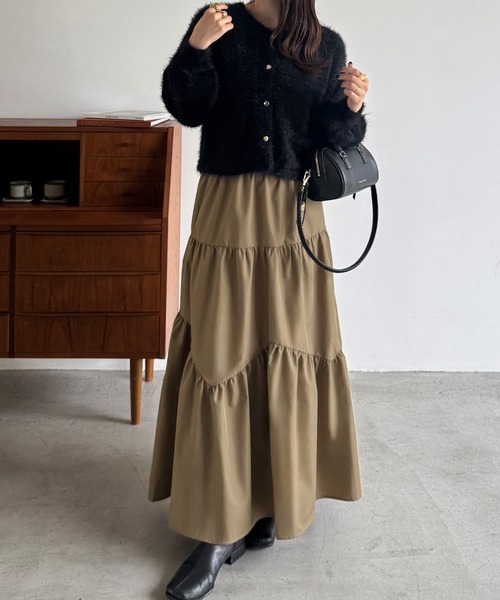 junoah(ジュノア)の「バイアス切替ティアードスカート(スカート・レディース・ダークグレー/モカ/ブラック・LARGE/MEDIUM/SMALL)」の9枚目の写真
