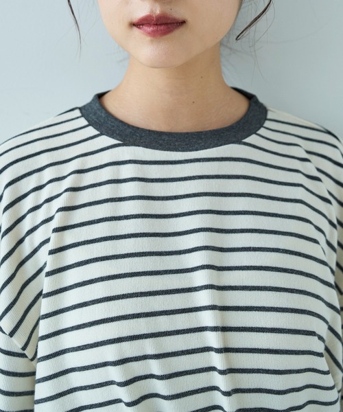 mil(ミル)の「ボリューム袖 ボーダーロンT【588093】(Tシャツ/カットソー・レディース・ブラック×ホワイト/ライトグレー/ホワイト×グレー・XS/S)」の15枚目の写真