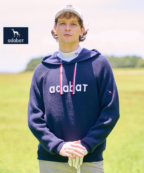 新レーベル ADABAT NAVY】ニットフーディー（パーカー）｜adabat