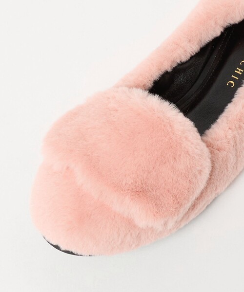 セール】＜PIPPICHIC＞CHUCHU フェイクファー フラットシューズ
