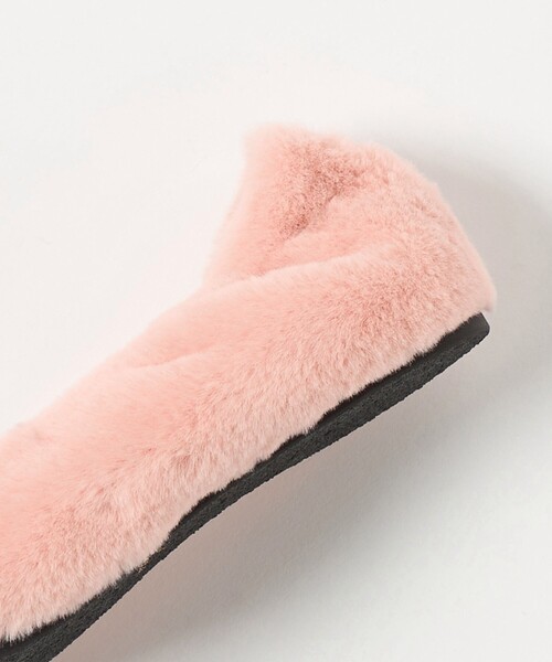 PIPPICHIC ファー付きフラットシューズ 38 セール】＜PIPPICHIC＞CHUCHU フェイクファー フラットシューズ