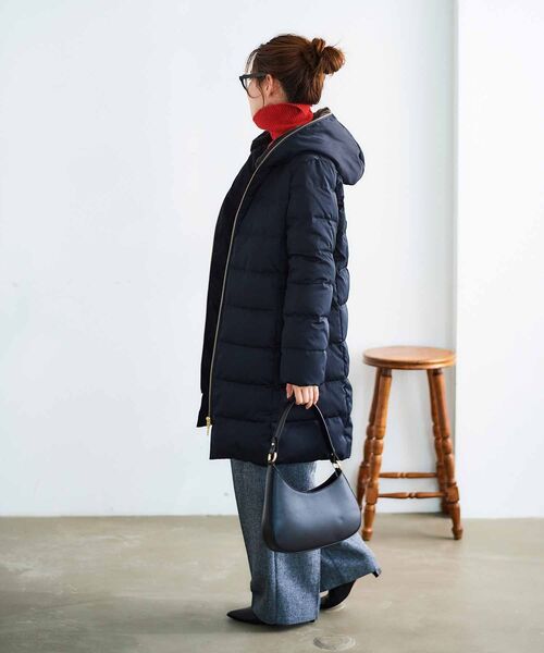 le.coeur blanc（ルクールブラン）の「ファーフードロングダウン（ダウンジャケット/コート・レディース・グレイッシュベージュ/モカ/ネイビー/ライトグレー/ブラック・36/38/40）」の7枚目の写真