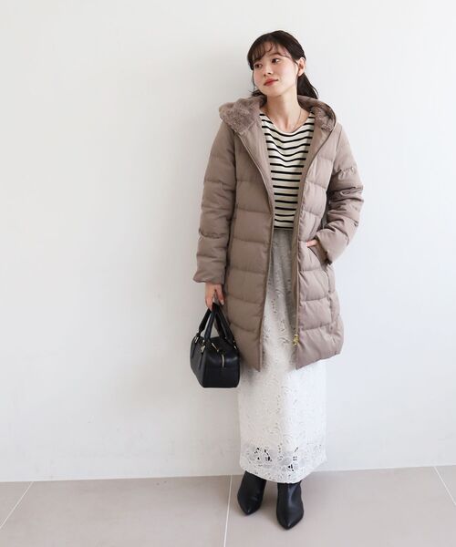 セール】ファーフードロングダウン（ダウンジャケット/コート）｜le
