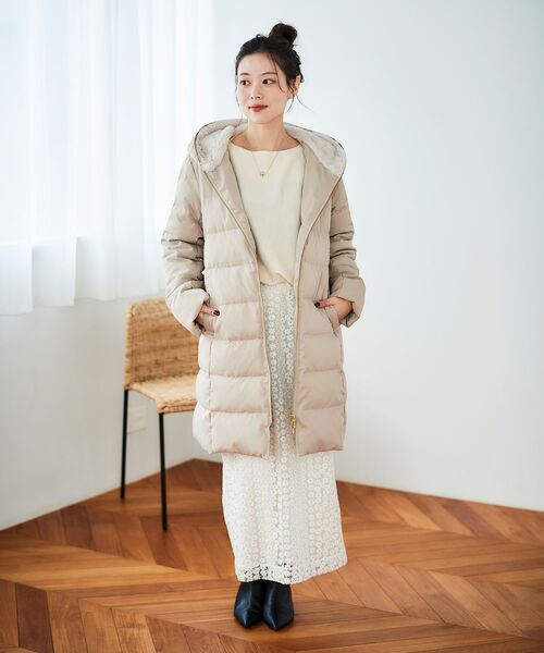セール】ファーフードロングダウン（ダウンジャケット/コート）｜le