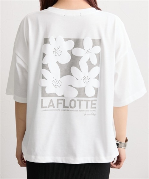 nissen（ニッセン）の「綿混天竺ロゴＴシャツ（Tシャツ/カットソー・レディース・ブラック系1/アイボリー系1/ホワイト系4/ブラック系3/ホワイト系3/ホワイト系1/ホワイト系2・M/L）」の10枚目の写真