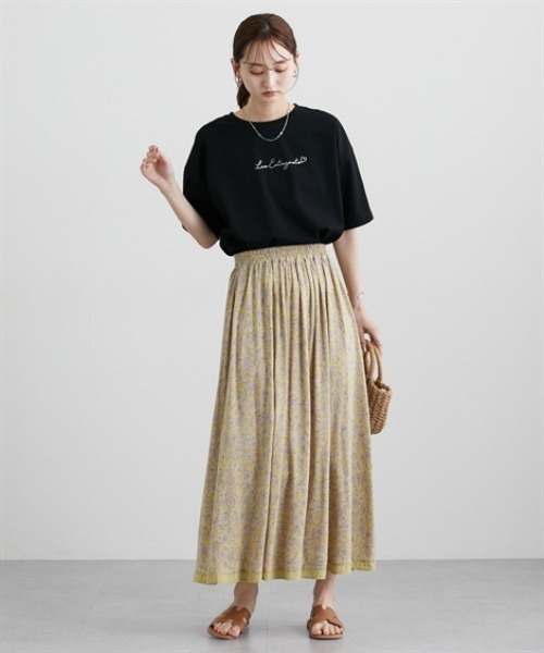 nissen（ニッセン）の「綿混天竺ロゴＴシャツ（Tシャツ/カットソー・レディース・ブラック系1/アイボリー系1/ホワイト系4/ブラック系3/ホワイト系3/ホワイト系1/ホワイト系2・M/L）」の17枚目の写真