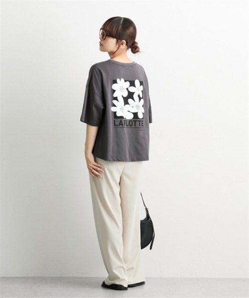 nissen（ニッセン）の「綿混天竺ロゴＴシャツ（Tシャツ/カットソー・レディース・ブラック系1/アイボリー系1/ホワイト系4/ブラック系3/ホワイト系3/ホワイト系1/ホワイト系2・M/L）」の20枚目の写真