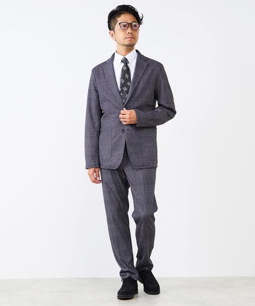 MEN'S MELROSE（メンズメルローズ）の「プリントテックジャージテーパードコンフォートパンツ(セットアップ可)（スラックス・メンズ・チャコールグレー/ライトグレー/ブラウン/ネイビー・3/5/4）」の14枚目の写真