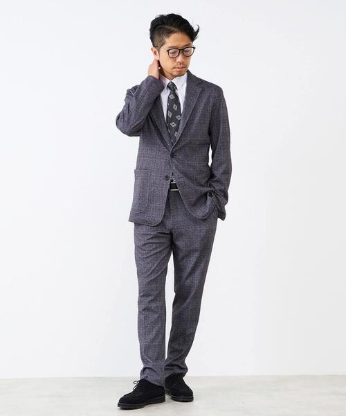 MEN'S MELROSE（メンズメルローズ）の「プリントテックジャージテーパードコンフォートパンツ(セットアップ可)（スラックス・メンズ・チャコールグレー/ライトグレー/ブラウン/ネイビー・3/5/4）」の13枚目の写真