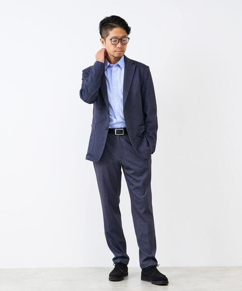 MEN'S MELROSE（メンズメルローズ）の「プリントテックジャージテーパードコンフォートパンツ(セットアップ可)（スラックス・メンズ・チャコールグレー/ライトグレー/ブラウン/ネイビー・3/5/4）」の7枚目の写真