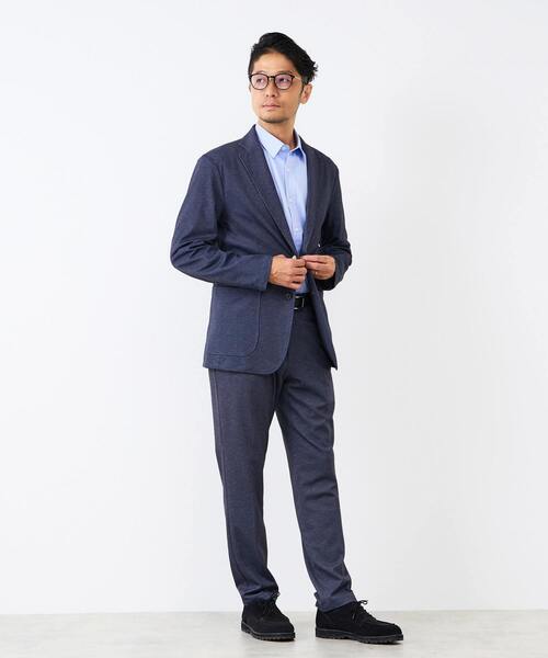 MEN'S MELROSE（メンズメルローズ）の「プリントテックジャージテーパードコンフォートパンツ(セットアップ可)（スラックス・メンズ・チャコールグレー/ライトグレー/ブラウン/ネイビー・3/5/4）」の8枚目の写真
