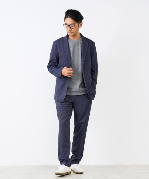 MEN'S MELROSE（メンズメルローズ）の「プリントテックジャージテーパードコンフォートパンツ(セットアップ可)（スラックス・メンズ・チャコールグレー/ライトグレー/ブラウン/ネイビー・3/5/4）」の16枚目の写真