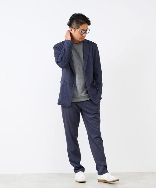 MEN'S MELROSE（メンズメルローズ）の「プリントテックジャージテーパードコンフォートパンツ(セットアップ可)（スラックス・メンズ・チャコールグレー/ライトグレー/ブラウン/ネイビー・3/5/4）」の10枚目の写真