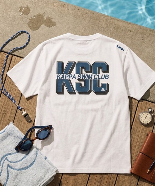 Kappa(カッパ)の「≪ウェルネスシリーズ≫スイムラフィック ユニセックスTシャツ(Tシャツ/カットソー・レディース・ホワイト/ブラック・LARGE/MEDIUM/SMALL)」の2枚目の写真