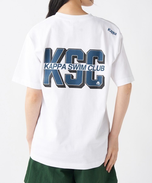 Kappa(カッパ)の「≪ウェルネスシリーズ≫スイムラフィック ユニセックスTシャツ(Tシャツ/カットソー・レディース・ホワイト/ブラック・LARGE/MEDIUM/SMALL)」の4枚目の写真