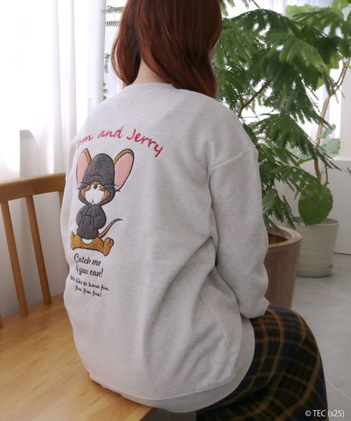 Tom＆Jerry（トムアンドジェリー）の「【公式】トムとジェリー　フーディー＆サガラ刺繍スウェット（スウェット・メンズ・ホワイト/グリーン/スミクロ/アイボリー・M/L）」の7枚目の写真