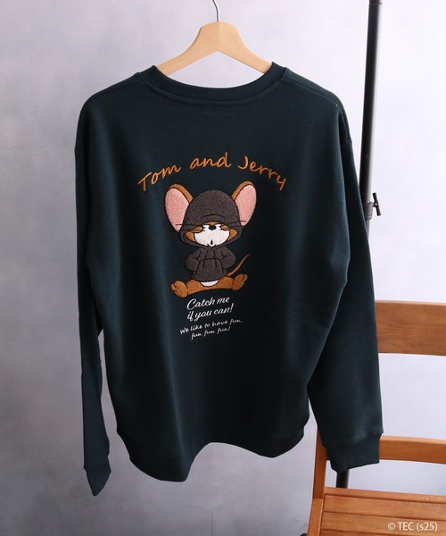 Tom＆Jerry（トムアンドジェリー）の「【公式】トムとジェリー　フーディー＆サガラ刺繍スウェット（スウェット・メンズ・ホワイト/グリーン/スミクロ/アイボリー・M/L）」の5枚目の写真