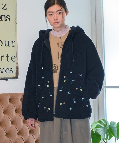 SUPER HAKKA(スーパーハッカ)の「ロゴワンポイント刺繍 強撚天竺ハイネックカットソー(Tシャツ/カットソー・レディース・ピンク/ライトグリーン/ブラック・FREE)」の9枚目の写真