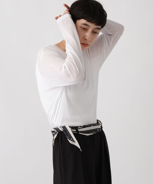 studio CLIP（スタディオクリップ）の「《ウタオ》シアーテレコプルオーバー（Tシャツ/カットソー・レディース・オフホワイト/ライトグレー/ブラウン/ホワイト・FREE）」の12枚目の写真