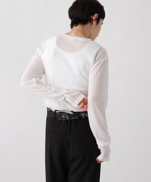 studio CLIP（スタディオクリップ）の「《ウタオ》シアーテレコプルオーバー（Tシャツ/カットソー・レディース・オフホワイト/ライトグレー/ブラウン/ホワイト・FREE）」の13枚目の写真