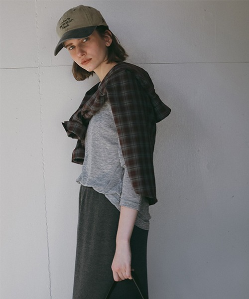 studio CLIP（スタディオクリップ）の「《ウタオ》シアーテレコプルオーバー（Tシャツ/カットソー・レディース・オフホワイト/ライトグレー/ブラウン/ホワイト・FREE）」の20枚目の写真