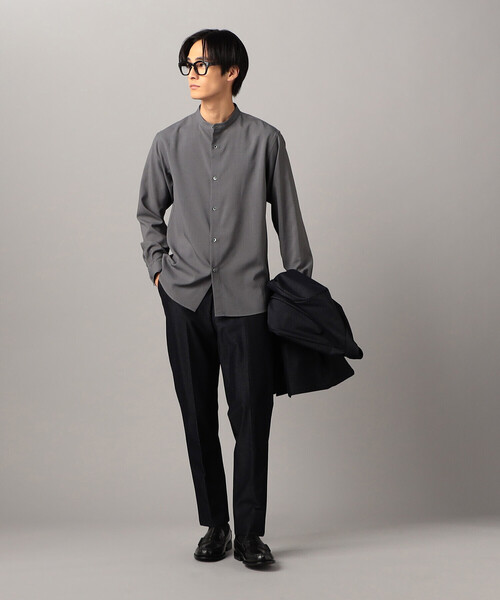 COMME CA MEN(コムサメン)の「ウールライク ノンアイロン ドライトロ バンドカラーシャツ(シャツ/ブラウス・メンズ・グレー/ブラック・M/S/L)」の11枚目の写真