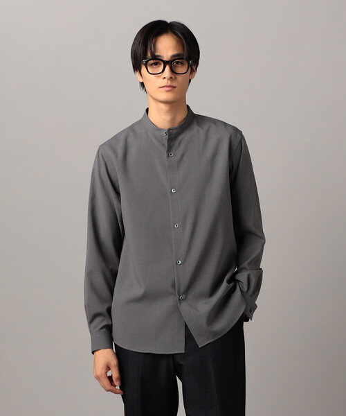 COMME CA MEN(コムサメン)の「ウールライク ノンアイロン ドライトロ バンドカラーシャツ(シャツ/ブラウス・メンズ・グレー/ブラック・M/S/L)」の5枚目の写真