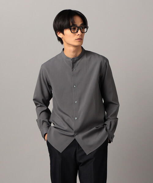 COMME CA MEN(コムサメン)の「ウールライク ノンアイロン ドライトロ バンドカラーシャツ(シャツ/ブラウス・メンズ・グレー/ブラック・M/S/L)」の7枚目の写真