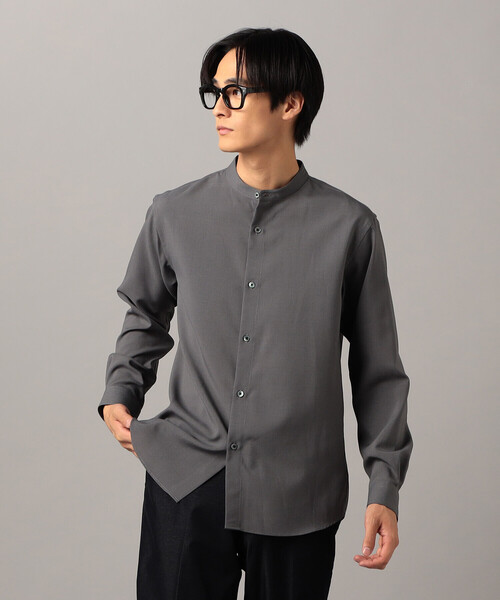 COMME CA MEN(コムサメン)の「ウールライク ノンアイロン ドライトロ バンドカラーシャツ(シャツ/ブラウス・メンズ・グレー/ブラック・M/S/L)」の8枚目の写真
