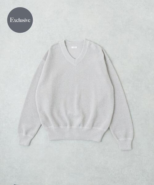 crepuscule（クレプスキュール）の「『別注』crepuscule×URBAN RESEARCH　Moss Stitch V Pullover（ニット/セーター・メンズ・ベージュ/ブラウン/ブラック・1/2）」の9枚目の写真