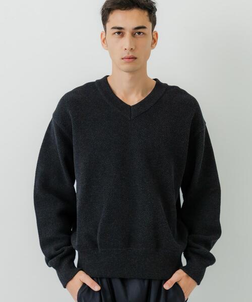 別注』crepuscule×URBAN RESEARCH Moss Stitch V Pullover（ニット